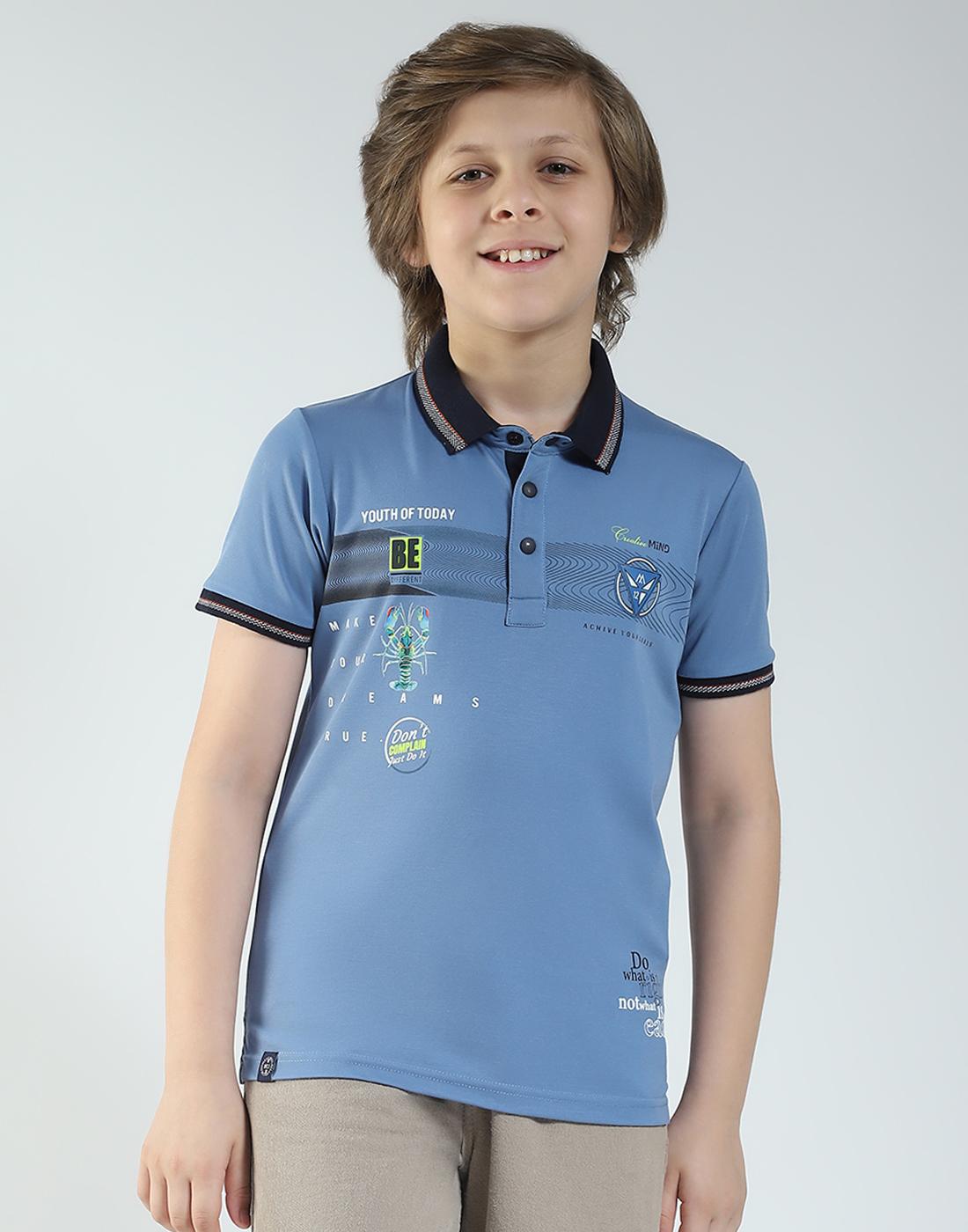 

Monte Carlo Boys s Regular Fit Printed Polo Half Sleeve T-Shirt 9-10 Years синий