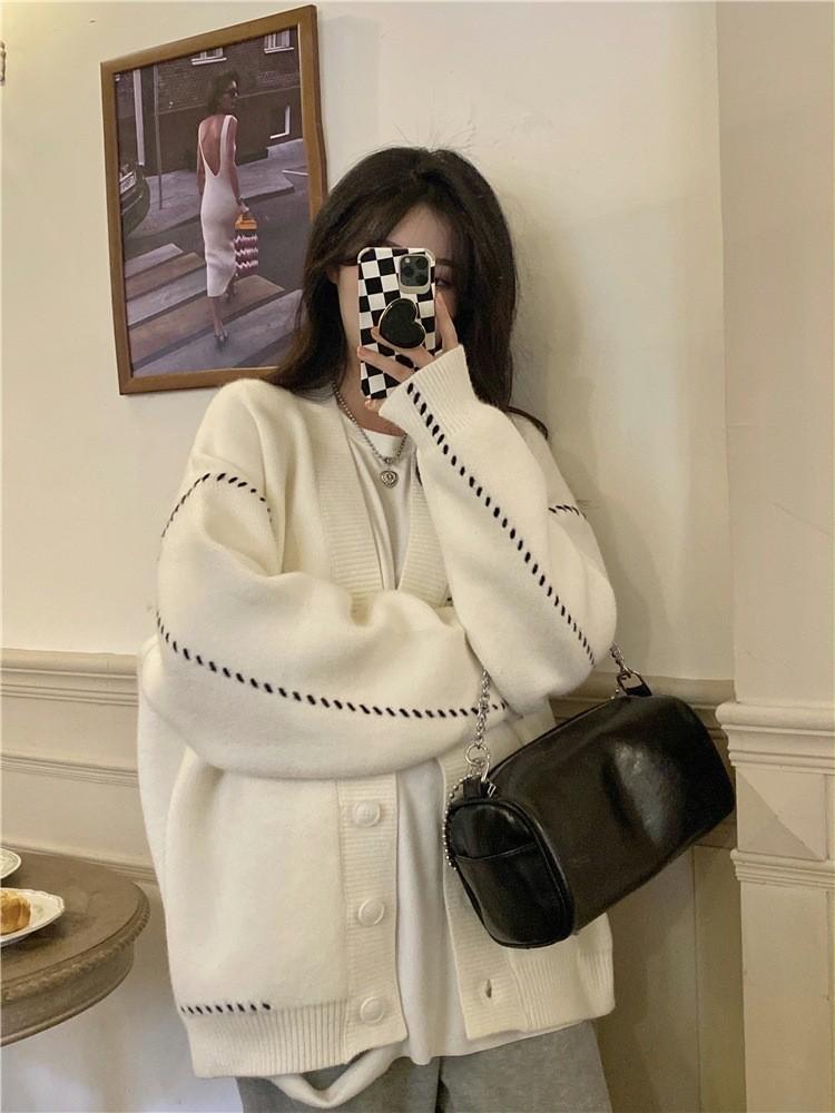 2025 Autumn and Winter New Lazy Style Fashionable Sweater Cardigan Jacket