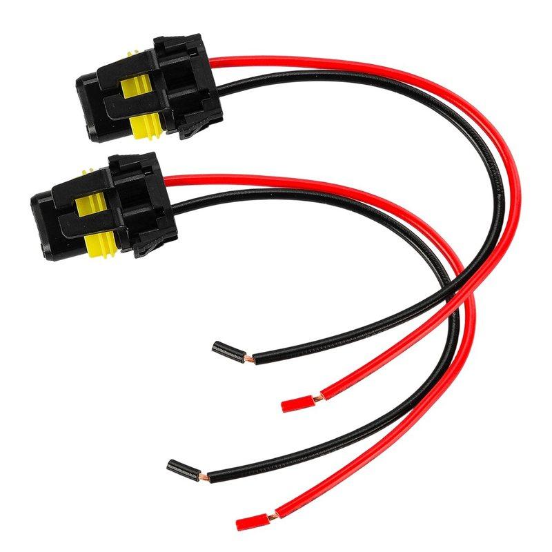 2Pcs Car 9012 HIR2 Head Light Lamp Bulb Connector Wire Wiring Harness Plug Pigtail 12V