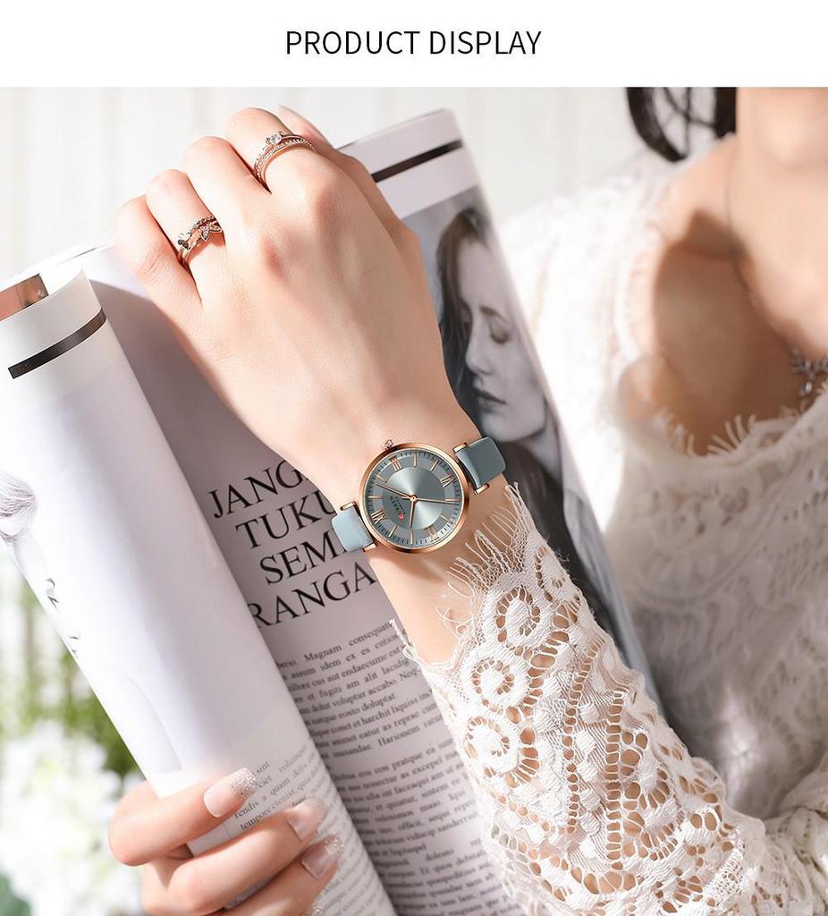 Curren 9079 Dames Casual Leren Band Horloge - Kleine Zeemeermin Editie