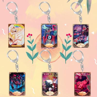 Anime Cartoons Acrylic Key Chain for Abel Peppermint 3 Vees Alastor Fat Nuggets Card Key Buckle Self-Made Student Bag Pendant