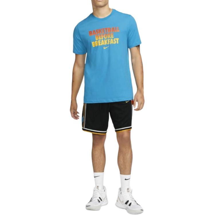 Nike T Shirts Men's Blue Crew Neck Moderate Straight Fit DN2985-446