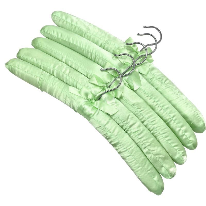 Wholesale Satin Padded Hanger 38cm Hotel Clothes Satin Padded Clothes Hanger Sponge Shop Hangers Display Hanger Silk Wrapped