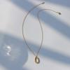 Retro Water Wave Oval Necklace - Women's Stainless Steel Clavicle Chain