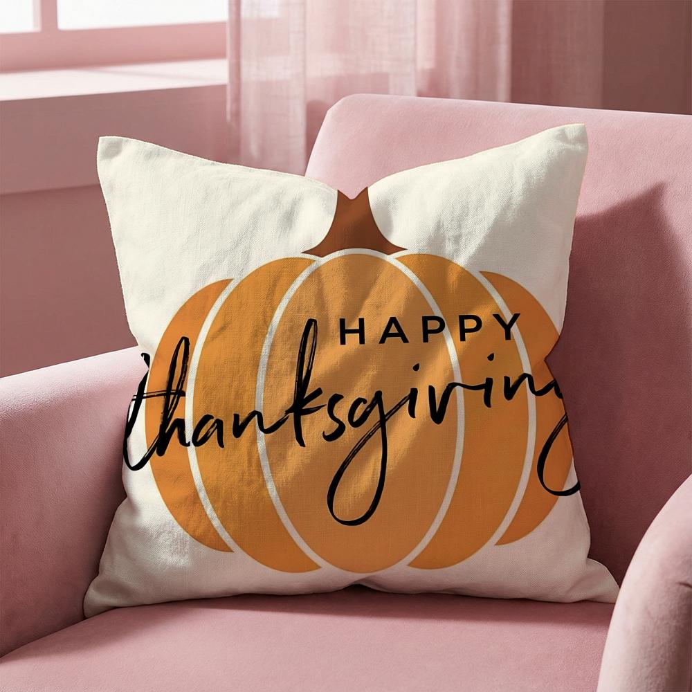 Holiday Thanksgiving Cushion Cover MultiScene Pillow Cover for Home Car Reversible Soft Durable for Daily Use