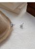 S999 Sterling Silver Blue Zircon Flower Stud Earrings for Women - Niche Design, Luxurious, Versatile