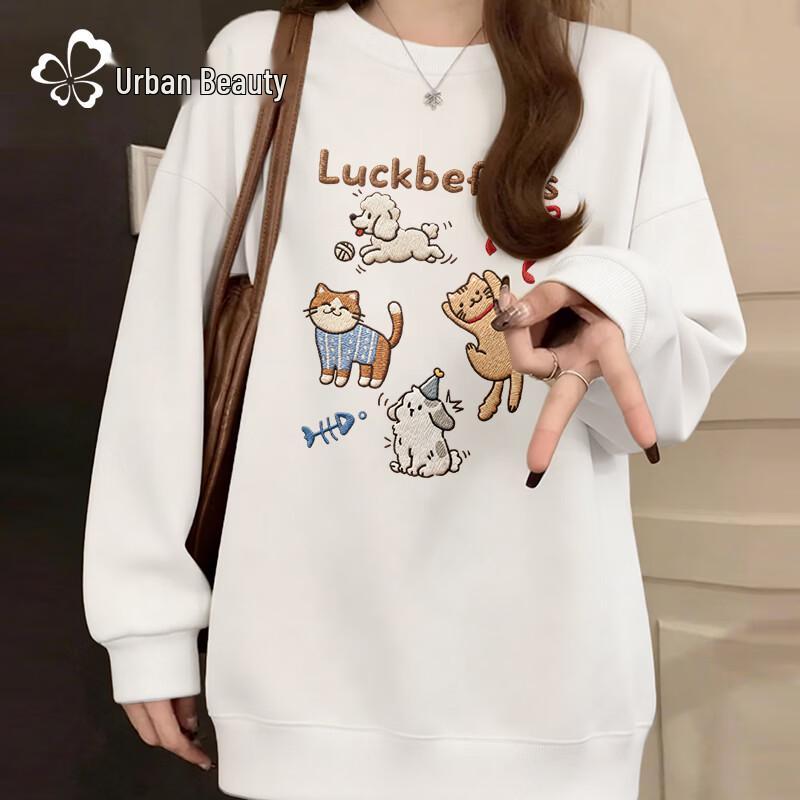 Женская свободная толстовка корейского стиля с круглым вырезом L