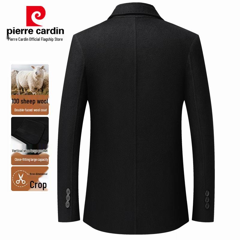 Pierre Cardin 100% Merino Wool Double-faced Short Coat