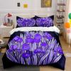 Purple Floral Three-Piece Set Soft Comfortable Duvet Cover Bedding Set Included 1*Duvet Cover & 2*Pillowcases gift