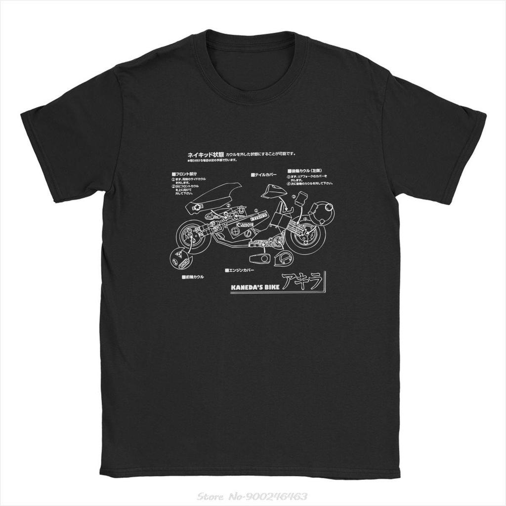 Men T-Shirt Akira Green Japanese City Explosion Casual 100% Cotton Tee Shirt Short Sleeve T Shirts Tees Streetwear