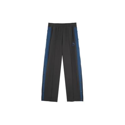 Color Block Outdoor Casual Elastic Straight Leg Mid Rise Retro Sports Knit Pants Unisex Pants Black 628204-01