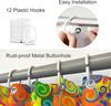 Colorful Circle Art Rainbow Shower Curtains Bathroom Curtain Waterproof with Hooks 72x72 Inch for Men Women Boys Girls