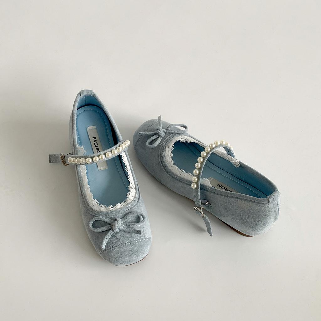 Red French ballet, inner height increase, shallow mouth flat-soled single shoes, women's summer 2025 new skirt, Mary Jane shoes.