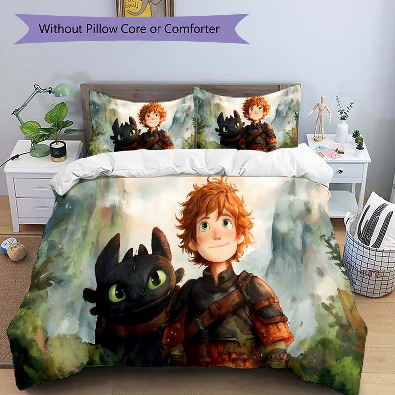 Hero Shadow Dragon Printed 3pcs Bedding Set Soft Microfiber 1 Duvet Cover And 2 Pillowcases Home Bedroom Decor Xmas Gift Q1803