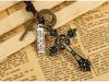 Trendy European & American Cross Cowhide Necklace