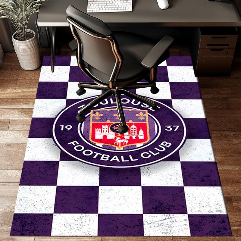 Toul-ouse Football Rug for Living Room, Game Rooms, Office, Bedroom, Office Floor Mat Playful Design, Fan Gifts Christmas Decor