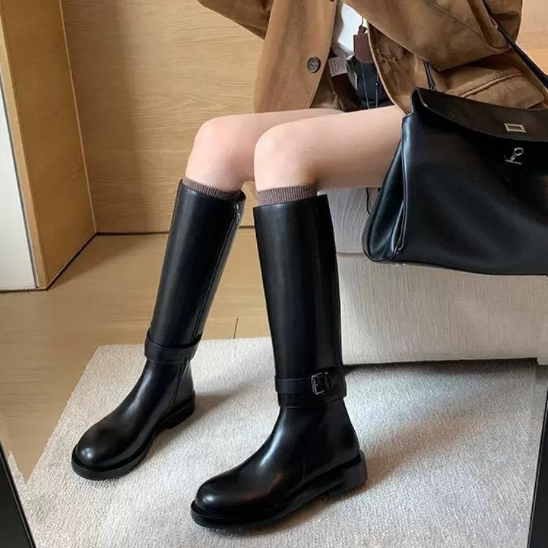 Cowhide~ Genuine leather boots for women wear removable knight boots, high boots, thick-soled thick-heeled boots.