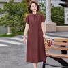 2026 Summer New Arrival: Chinese Style Plus Size Short Sleeve Dress for Middle-Aged and Elderly Women