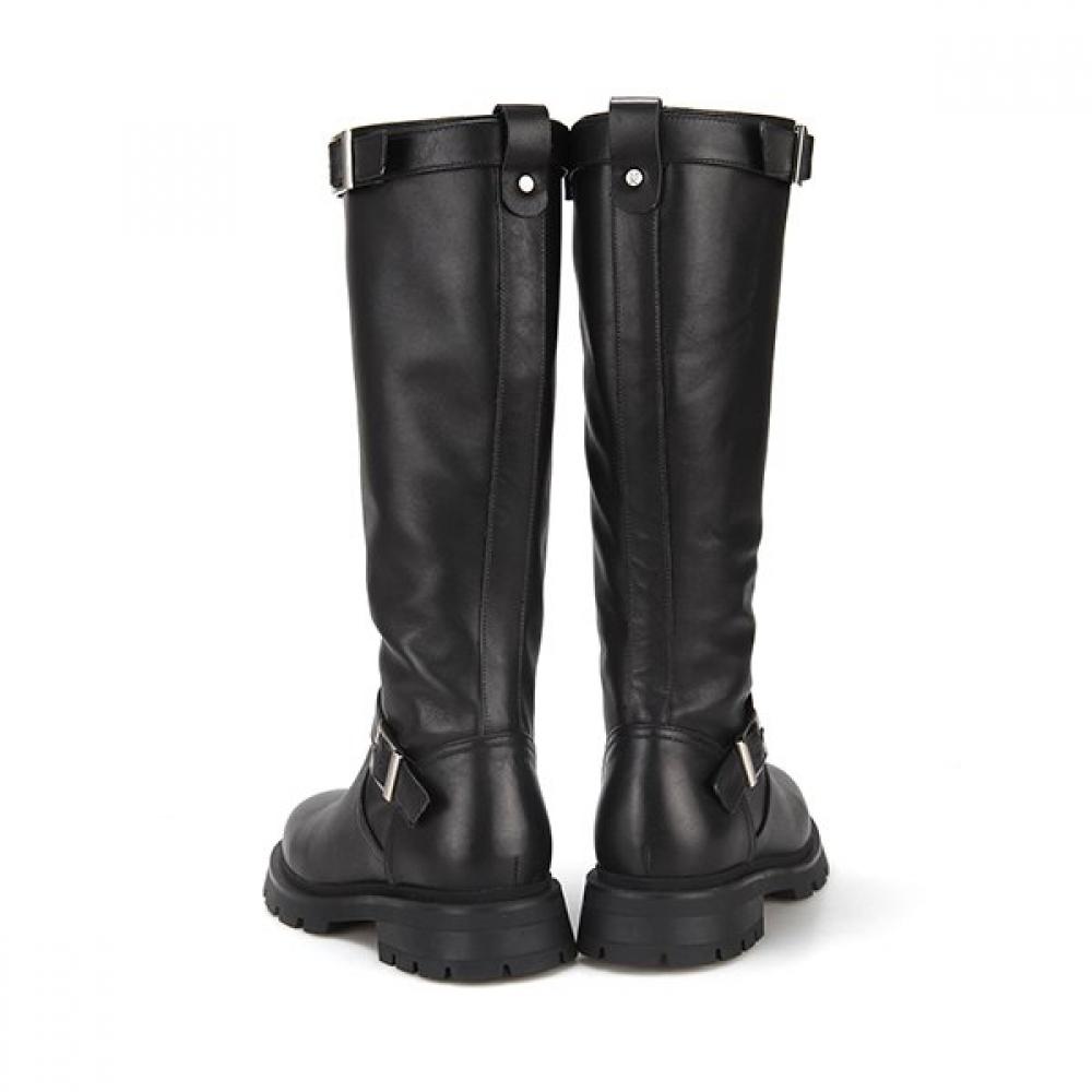 Barbara Leather Fleece 3cm Long Boots Bbe854bk