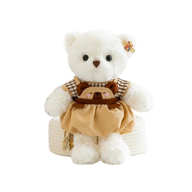 Bear Plush Toy With Cute Dress For Kids Gift And Nap Pillow