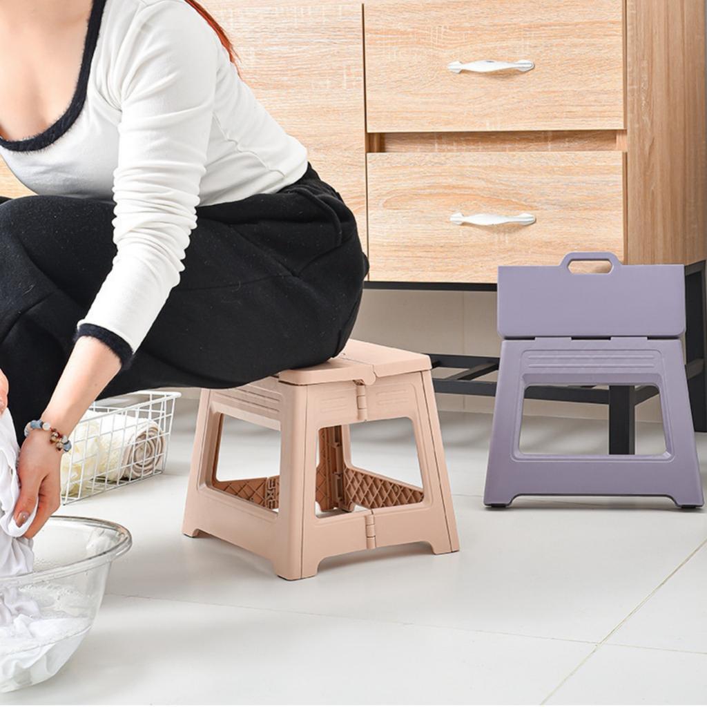 Folding Step Stool Lightweight Plastic Step Stool Foldable Step Stools Non Slip Folding Stools for Kitchen Bathroom Bedroom