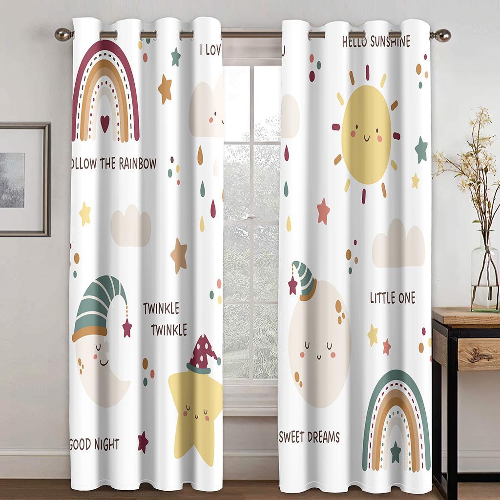 3D Dětské Duhové Závěsy Kreslená Zvířata Dinosaurus Králíček Závěsy Pokoje pro Kluky a Holky Ložnice Obývací Pokoj Dekorativní Závěsy