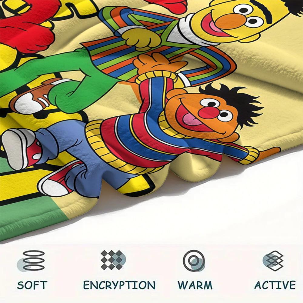 Sesame Street Flannel Blanket, High quality Comfortable for All Seasons, Home Decor, Warmth and Comfort