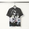 2025 Amerikanische trendige Marke Vall gewaschen alt bedrucktes kurzärmeliges Hip-Hop lockeres Streetwear-T-Shirt für Männer und Frauen