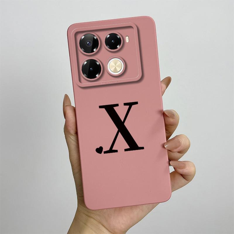 for Infinix Note 40 4G X6853 / Note 40 Pro 4G 5G X6850 X6851 / Pro Plus X6851B Phone Case Cute Letters Silicone Shockproof Cover