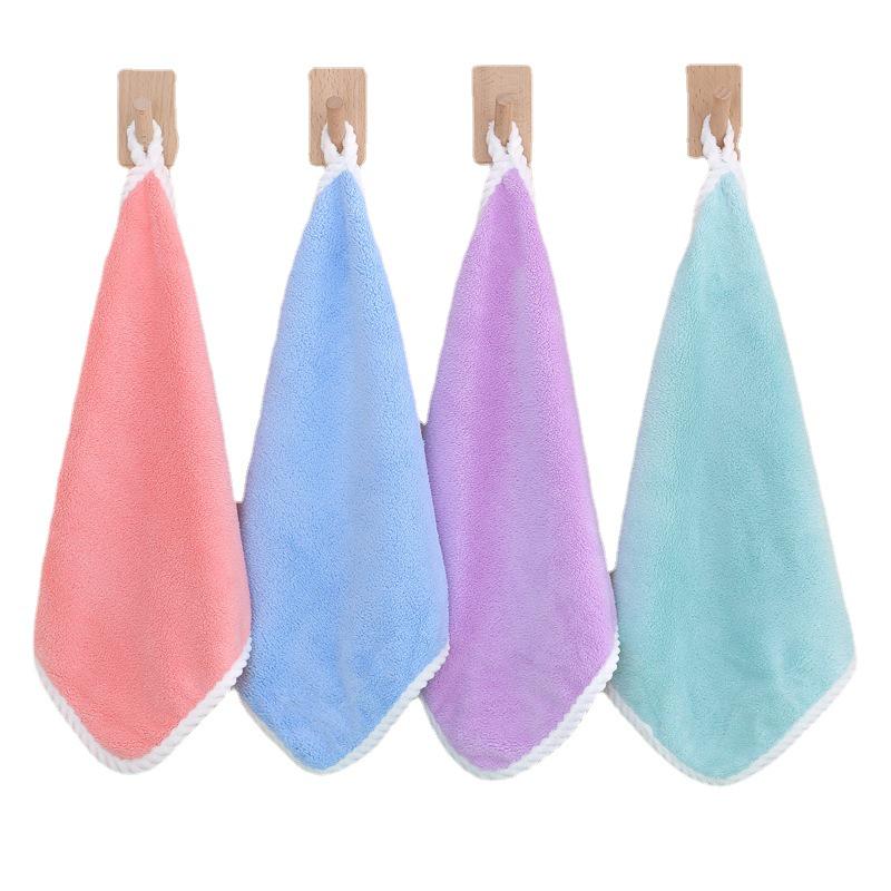 Coral Fleece Lace-Edged Kids' Hand Towel & Bib