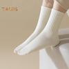 5 Pairs Women Socks Mid-tube No Odor Thick Warm Solid Color High Elasticity Anti-slip Sweat-absorption Anti-shrink Sports Winter Socks