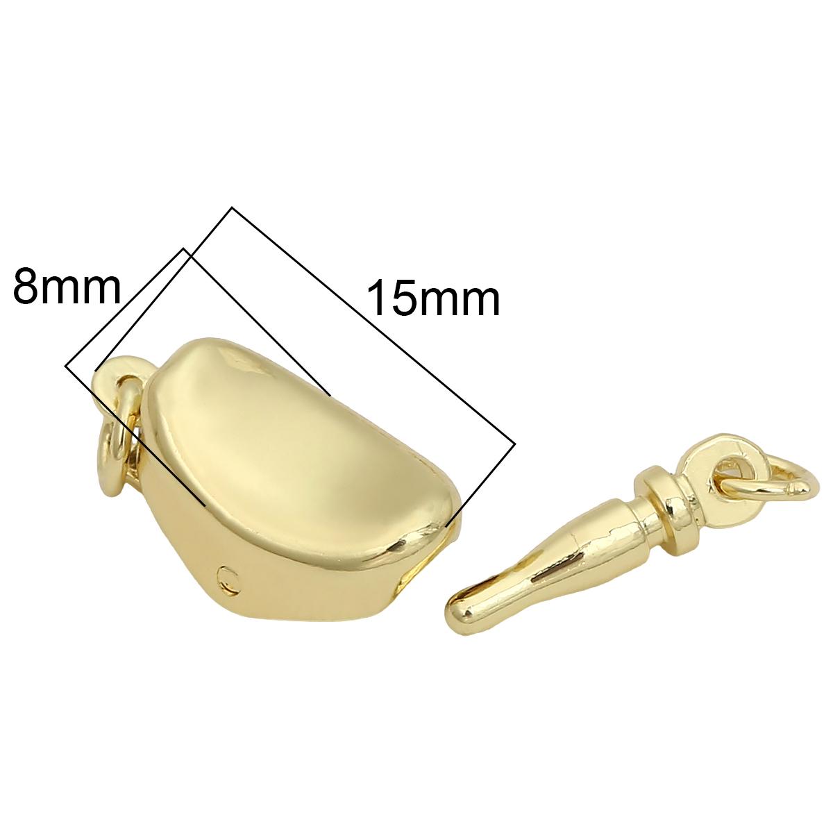 

Медная застежка-разъем для браслета и ожерелья DIY Изготовление ювелирных изделий 8x15mm золотой