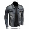 Fashion Slim Men's Lapel Motorcycle Denim Jacket Men's Coat European +H0614