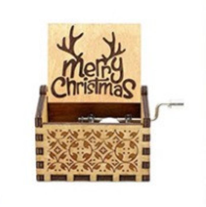 Music Box Wood Hand Shaker Christmas Theme Painted Children's Toys Father Christmas's Gifts 9.5cm* 6cm*5cm