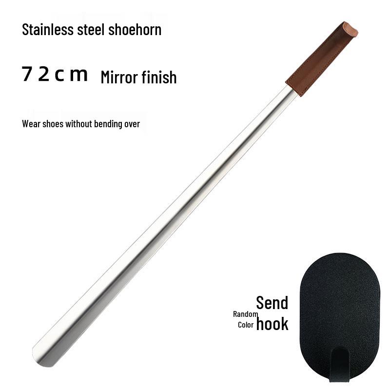 Long Handle Stainless Steel Shoehorn - Extended Metal Shoe Lifter