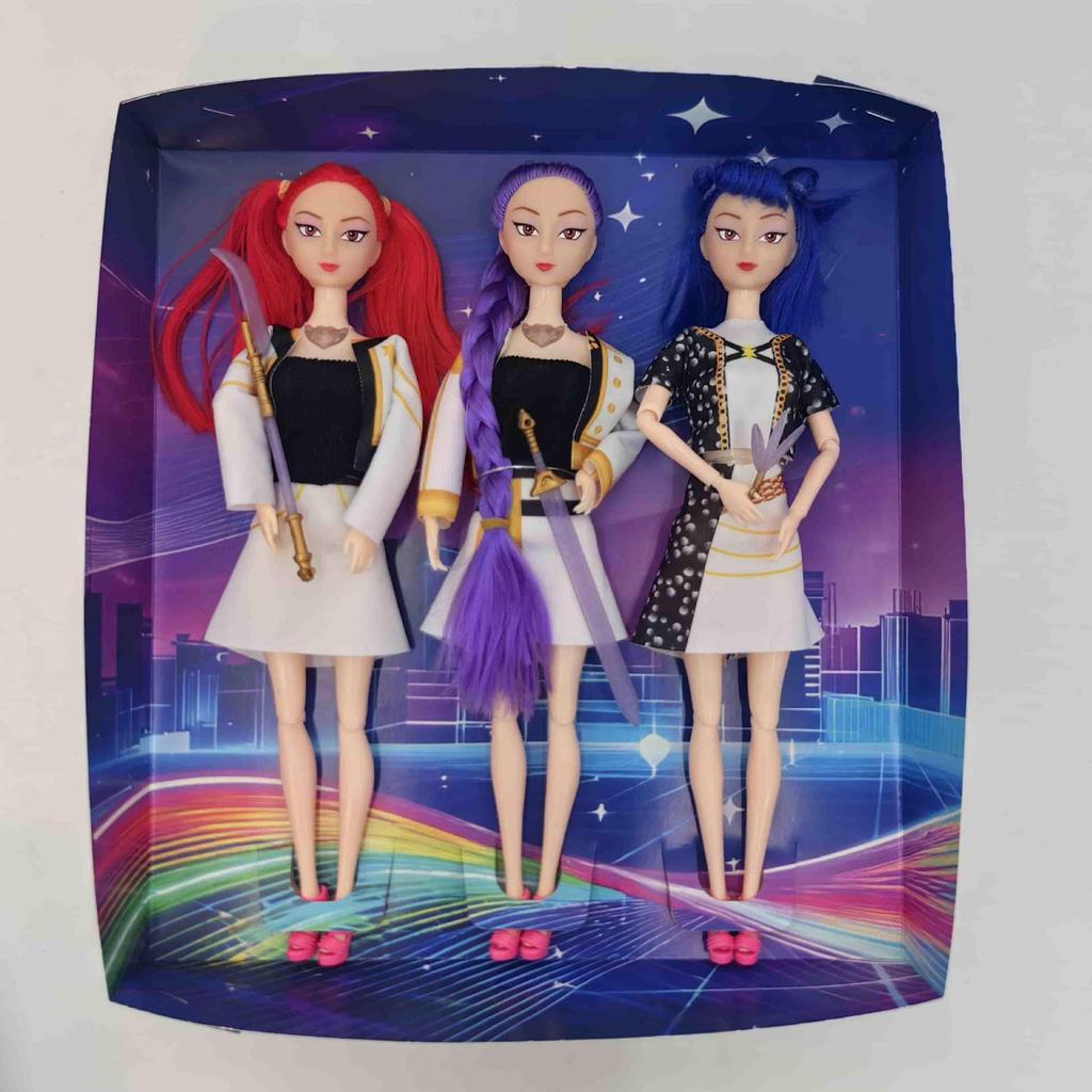 Demon Avcısı K-POP Kız Grubu Bebekleri: Müzikli Işıklı Peluş Figürler