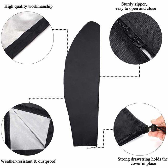 AIMOONSA Housse de protection pour parasol déporté 210D Oxford imperméable 205×25/57/48 cm - Noir