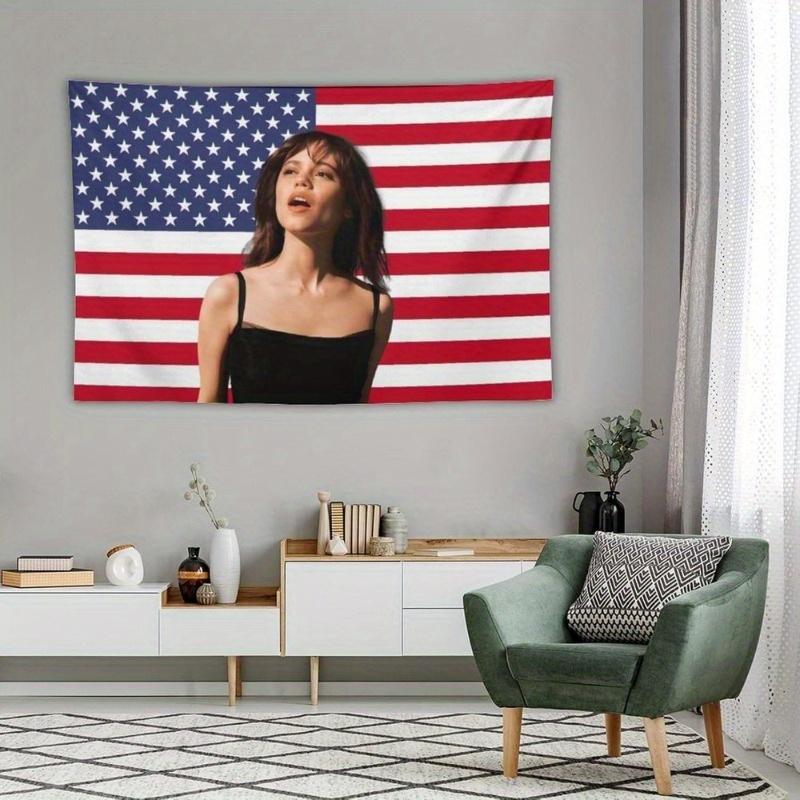Funny American Flag Tapestry Microfiber Wall Hanging Playful Design Durable Home Bedroom Dorm Garden Decor