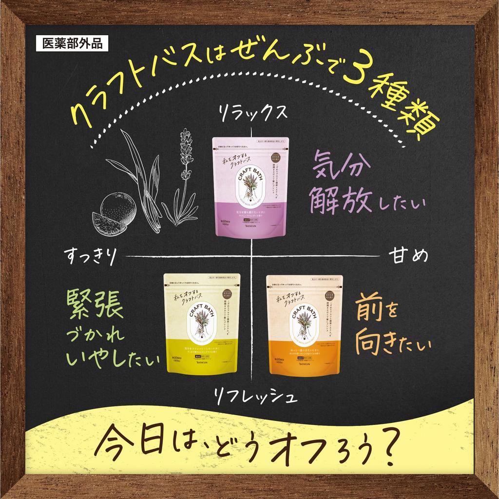 Bathclin CRAFT BATH Medicated Bath Subtly Sweet Orange Lime 400g 10 Powdered Bath No Additives Additives, & Scent, (Approx. Uses), Additives,