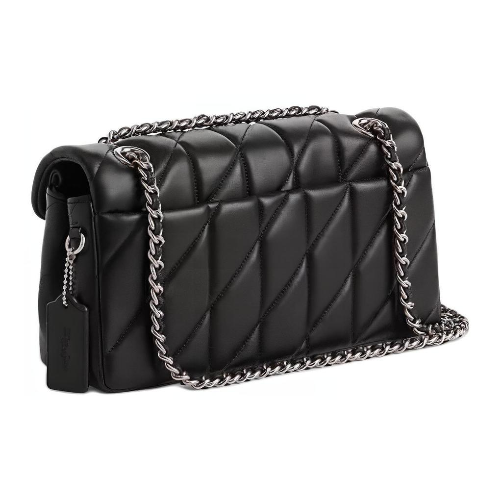 Coach Tabby 26 Quilted Turnlock Closure Napa Leather Shoulder Bag Medium Women Shoulder Bag Black CP150-LHBLK