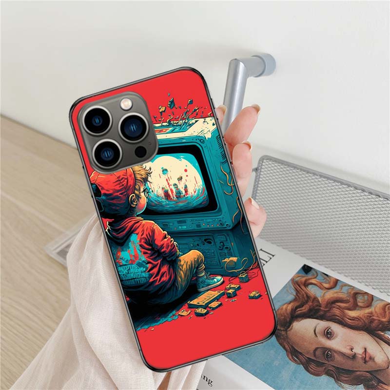 Devils Addicted To Game Consoles Phone Case For Iphone 17 Air 16 15 Pro Max 14 Plus 16E Coque 13 Pro 12 Mini 11 Clear Cover Sili