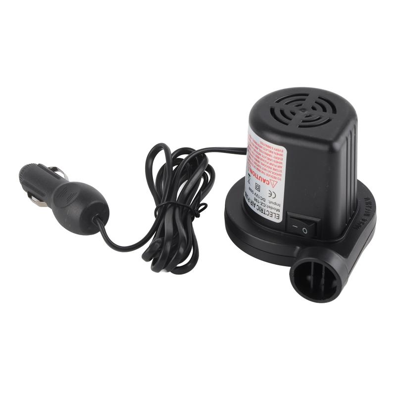 12V DC Elektrikli Hava Pompası Şişirici, Şişirilebilirler için 3 Başlıkla Yatak Sal Yatak Tekne