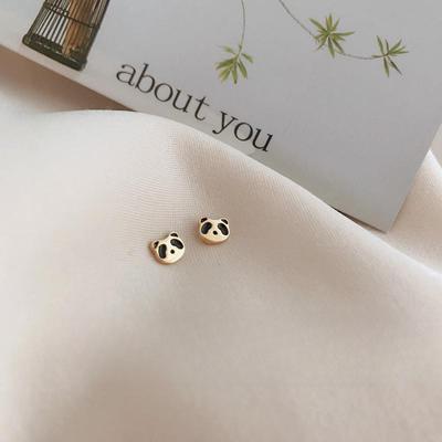 Cute Little Panda Earrings New Style Simple and Compact Design Small Earrings
