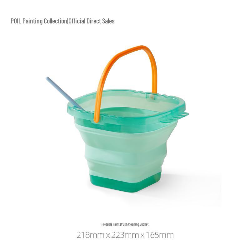 Compact Folding Paint Brush Washer for Gouache and Watercolor - Portable Art Student Bucket (Small Size)