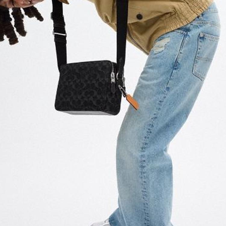 Coach Charter 24 Classic Monogram Zip Closure Crossbody Bag Medium Men Bags Black CS254-DRJ