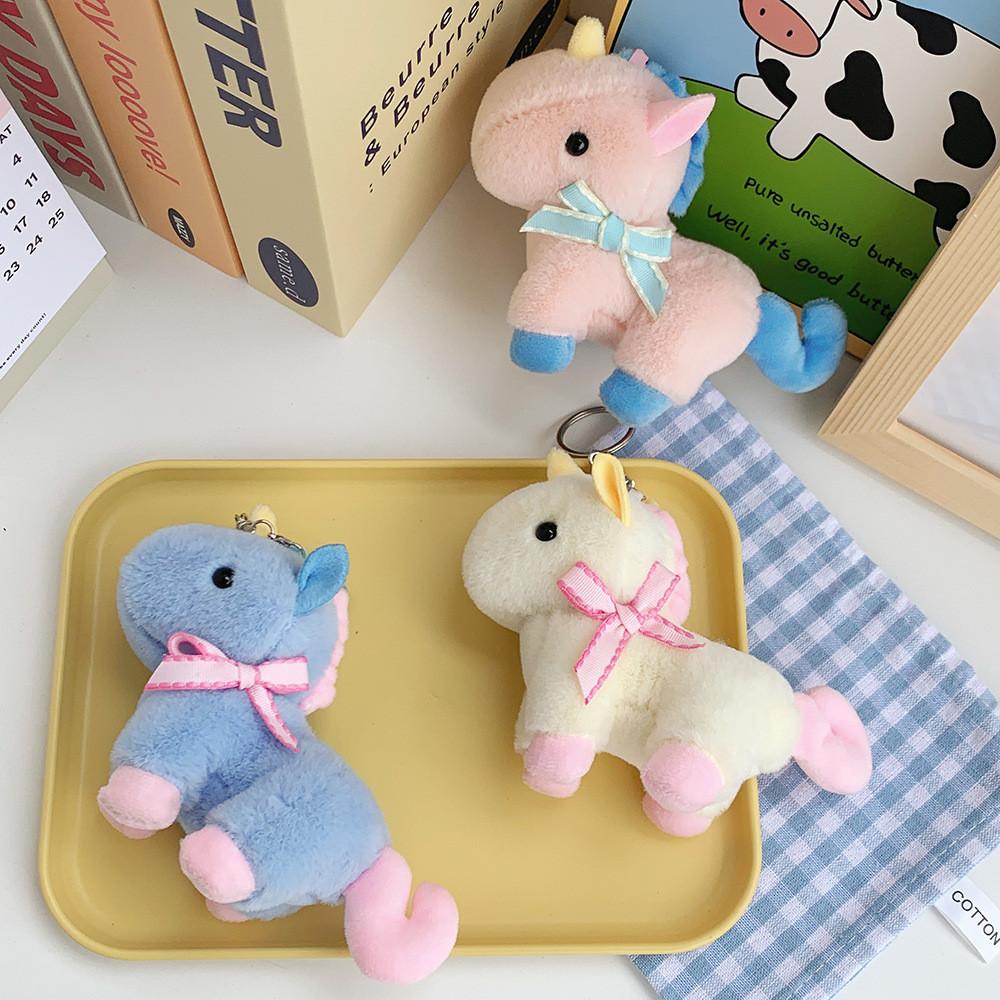 Adorable Unicorn Plush Toy Soft Short Plush With Cute Bow Wedding Favors And Keychains