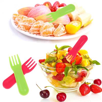 10Pcs Plastic Fruit Fork Mini Cartoon Children Fruit Fork Snack Cake Dessert Food Pick Toothpick Bento Lunches Party Decor