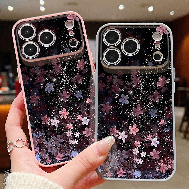Magnetic For Magsafe Case For iPhone 17 Pro Max Starry Sky Cherry Blossom Pattern Skin Feeling Cover For iPhone 16 15 14 13 Pro Max
