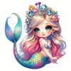 Cartoon Green Fresh Mermaid Acrylic Car Hanging Decoration For Girls Stylish
