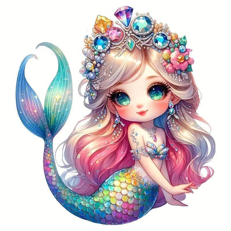Cartoon Green Fresh Mermaid Acrylic Car Hanging Decoration For Girls Stylish